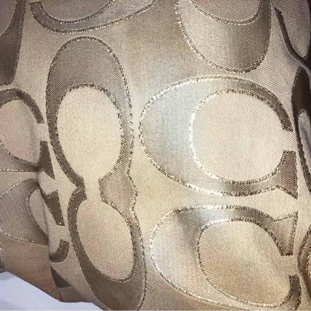 VTG Y2K COACH Poppy Glam Tote Bag in Gold Metallic Beige Clear Hang Tag 17890 - Picture 15 of 16